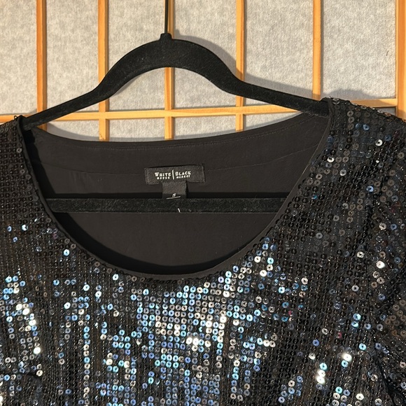 White Black House Market Black Sequin Dress size S - Picture 3 of 9